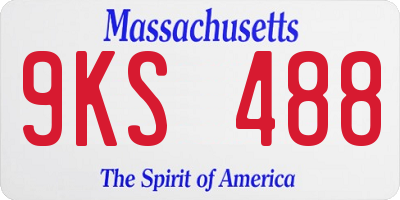 MA license plate 9KS488
