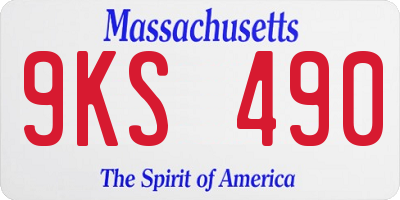MA license plate 9KS490