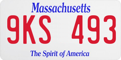 MA license plate 9KS493