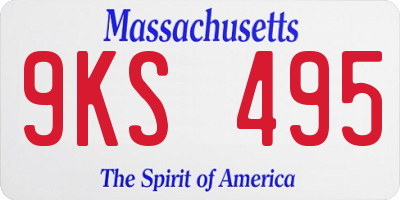 MA license plate 9KS495