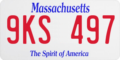 MA license plate 9KS497