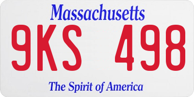 MA license plate 9KS498