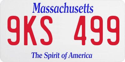 MA license plate 9KS499