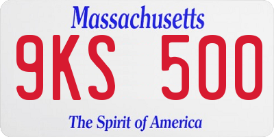 MA license plate 9KS500