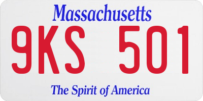 MA license plate 9KS501
