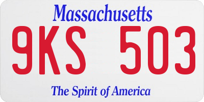 MA license plate 9KS503
