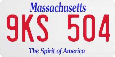 MA license plate 9KS504