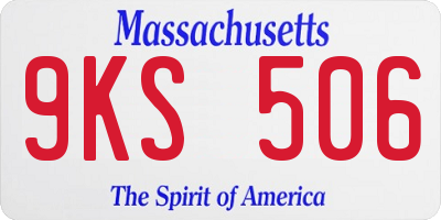 MA license plate 9KS506