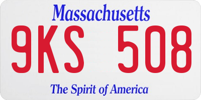 MA license plate 9KS508