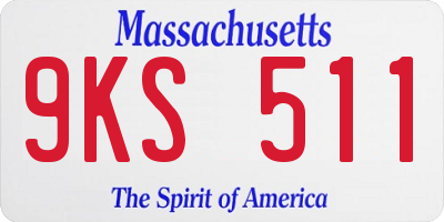 MA license plate 9KS511