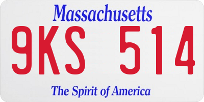MA license plate 9KS514