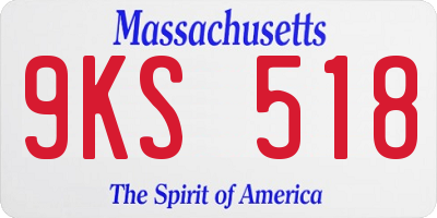 MA license plate 9KS518