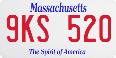 MA license plate 9KS520