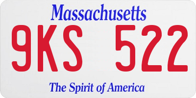 MA license plate 9KS522