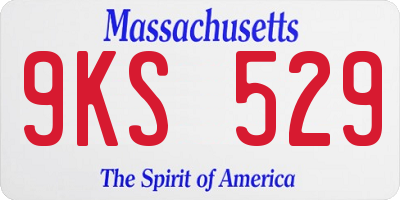 MA license plate 9KS529