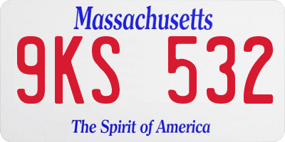 MA license plate 9KS532