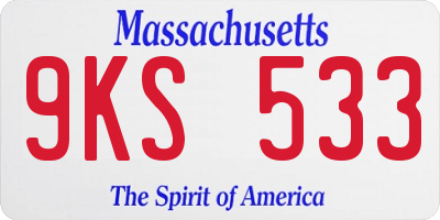 MA license plate 9KS533
