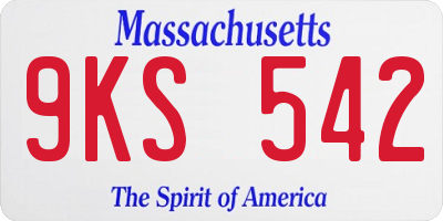 MA license plate 9KS542