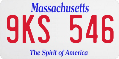 MA license plate 9KS546