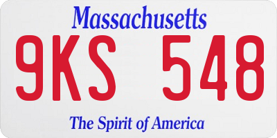 MA license plate 9KS548