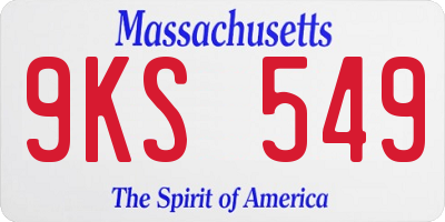 MA license plate 9KS549