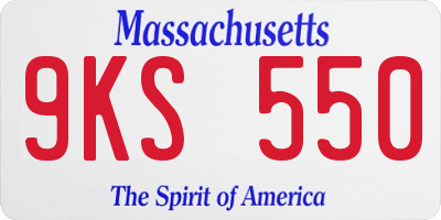 MA license plate 9KS550