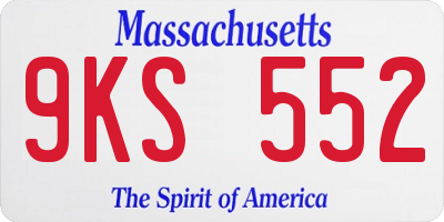 MA license plate 9KS552