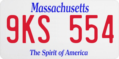 MA license plate 9KS554