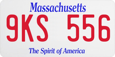 MA license plate 9KS556