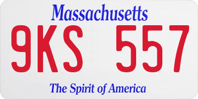 MA license plate 9KS557