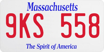 MA license plate 9KS558