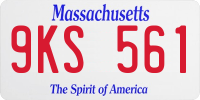 MA license plate 9KS561