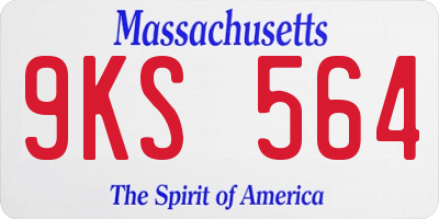 MA license plate 9KS564