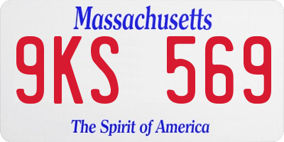 MA license plate 9KS569