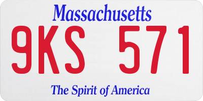 MA license plate 9KS571