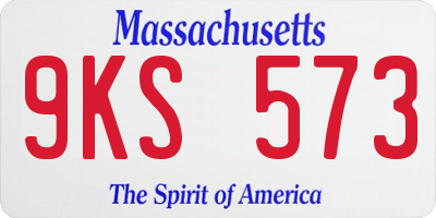 MA license plate 9KS573