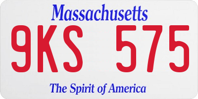 MA license plate 9KS575