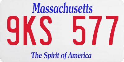 MA license plate 9KS577