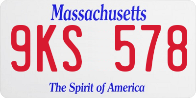 MA license plate 9KS578