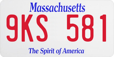 MA license plate 9KS581
