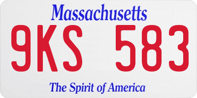 MA license plate 9KS583