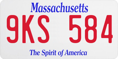 MA license plate 9KS584