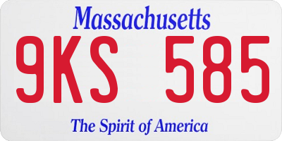 MA license plate 9KS585