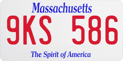 MA license plate 9KS586