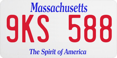 MA license plate 9KS588