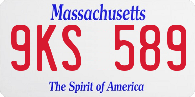 MA license plate 9KS589