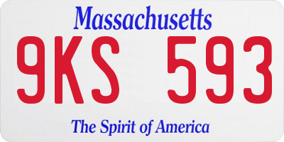 MA license plate 9KS593