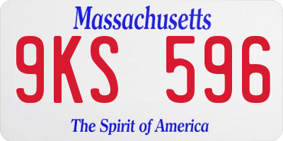MA license plate 9KS596