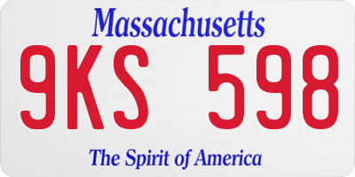 MA license plate 9KS598