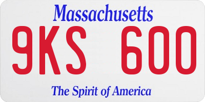 MA license plate 9KS600
